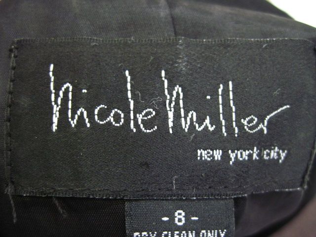 NICOLE MILLER Black Tuxedo Cut Pant Suit Outfit Size 8  