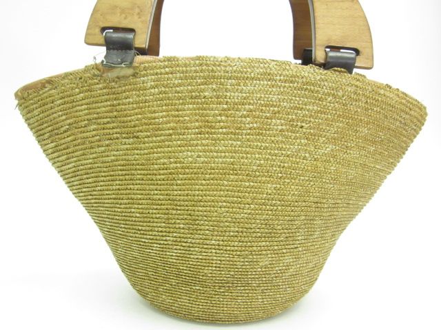 FROU BY PAIGE NOVICK Tan Wooden Handle Bucket Handbag  