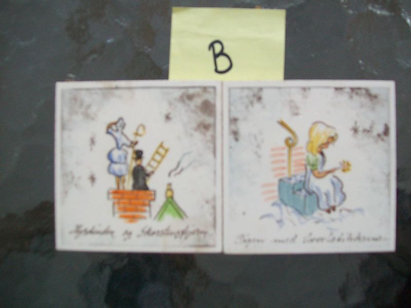 VINTAGE MARKED S CHRISTIAN DENMARK HANDPAINTED TILES  