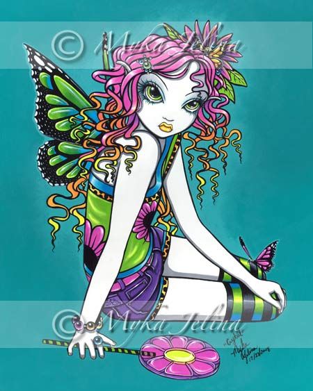 RAINBOW Faerie PRINT Candy Butterfly Fairy Art Crystal  