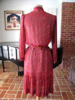 This lovely vintage silk semi sheer dress by GUY LAROCHE is made in 