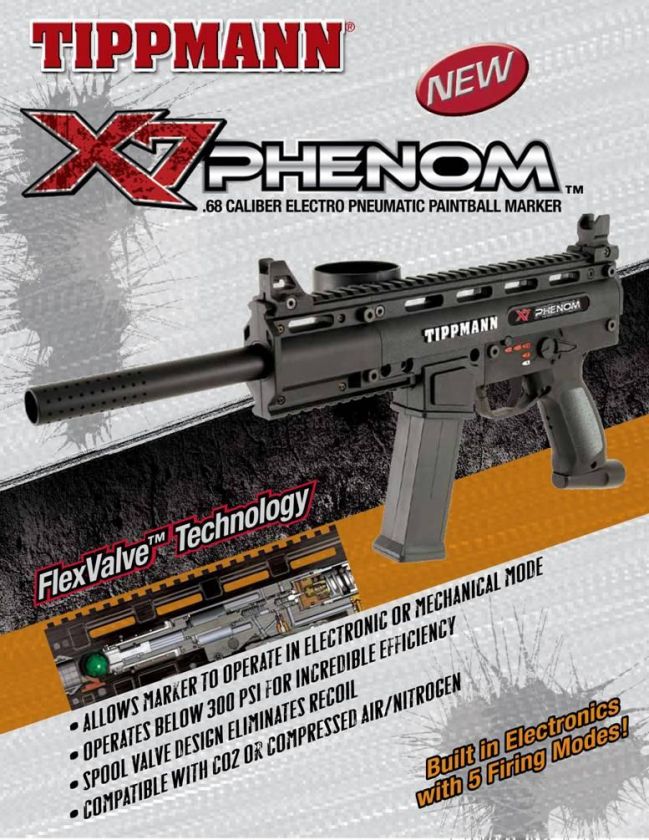 NEW TIPPMANN X7 PHENOM ELECTRIC PAINTBALL GUN +M16 MODS  