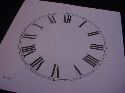   Replacement 5 White and Black Paper Roman Numeral Clock Dial AG