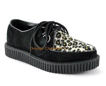   CREEPER 600 Mens Goth Punk Suede Cheetah Shoes 885487481098  