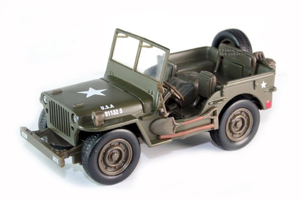 NEW RAY JEEP WILLYS US ARMY 1/4 TON MILITARY DIE CAST MODEL 1/32 44363 