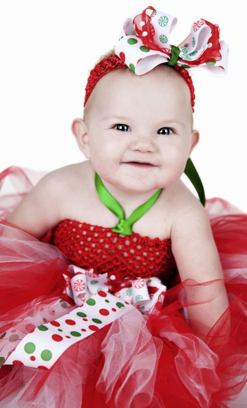Baby Custom Boutique Christmas Tutu Dress & Hair Bow*  