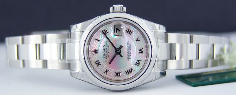 ROLEX   Lady SS Pink Decorated MOP DateJust   179160  