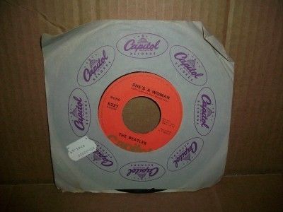   ~SHE`S A WOMAN & I FEEL FINE, ROCK N ROLL, COLLECTIBLE, HTCB ~ 45rpm