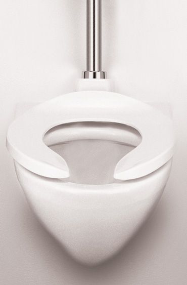 Wall mounted, elongated front bowl toilet. ADA compliant. Low 
