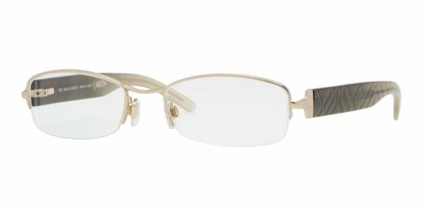 NEW BURBERRY BE 1169 1109 GOLD SEMI RIMLESS EYEGLASSES  