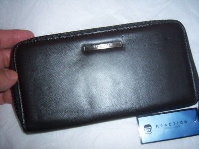 New Kenneth Cole Brown Ziparound Leather Wallet  