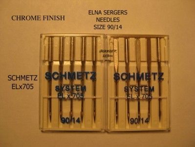 15 ELNA SCHMETZ NEEDLES ELx705 90/14 CHROME FINISH NIB  