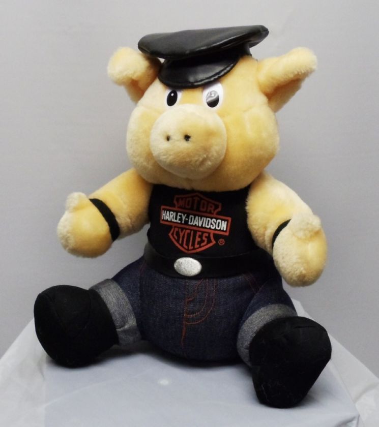 New Harley Davidson Motorcycles Stuffed Toy Pig Mascot  