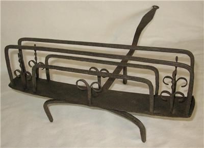   COLONIAL IRON SWIVELING HEARTH TOASTER BLACKSMITH MADE 18TH C.  