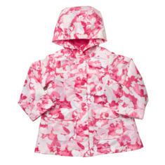 NWT OshKosh Big Girls Pretty Pink Print Rain Jacket  