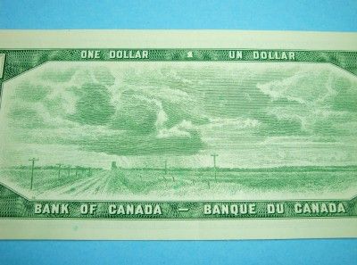   Canada 1 Dollar Note c1954 / Nice Colorful Note / Banque Du Canada $1