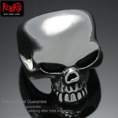 Punk Rock Emo Gothic Metal Skull Ring Size 7  