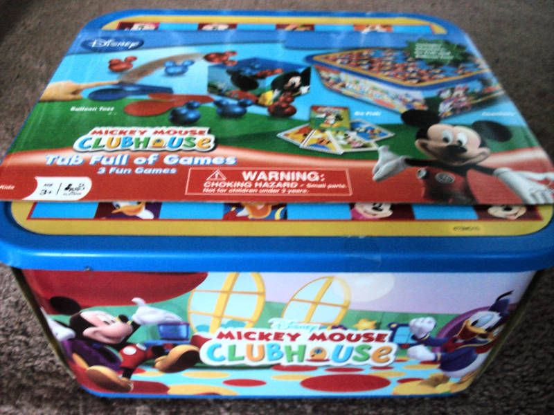 MICKEY MOUSE CLUBHOUSE TUB FULL OF GAMES,3 FUN GAMES  