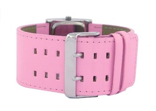 Identity ladies pink leather look strap watch no box  