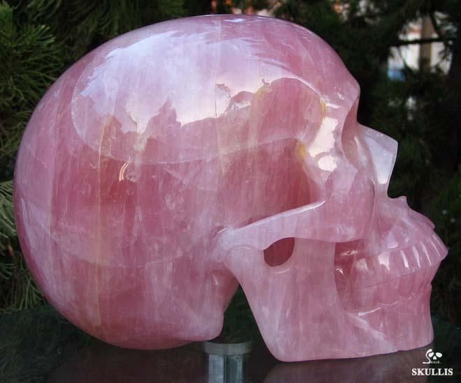 Excellent Titan 12.4 Pink Rose Quartz Rock Crystal Skull, Healing 