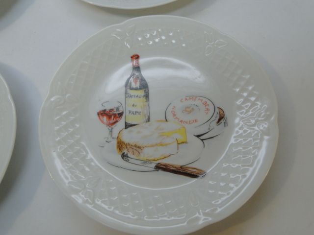 PHILIPPE DESHOULIERES LIMOGES~CANAPE COCKTAIL PLATES 12  