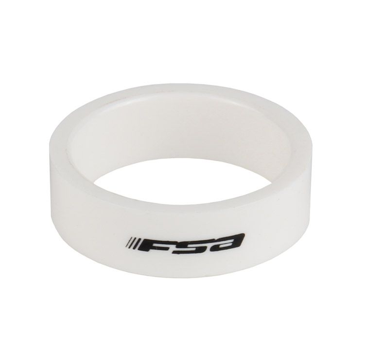 FSA HEAD SPACER 1 1/8 10MM WHITE POLYCARBONATE W/ FSA LOGO  