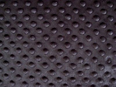 BLACK MINKY DIMPLE DOT CHENILLE PLUSH SEW FABRIC 30x36  