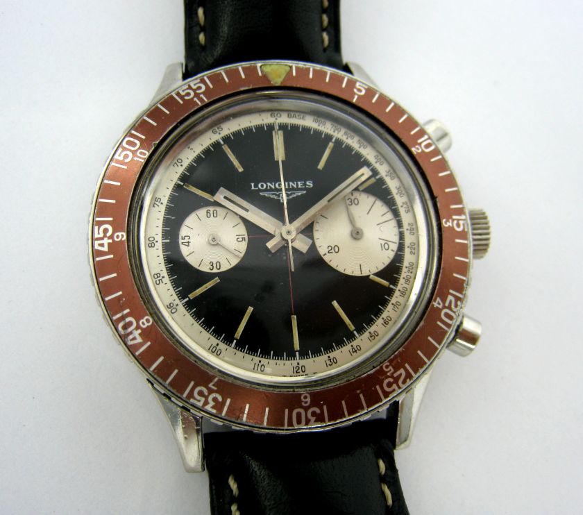 RARE 1960s Longines 30CH Flyback Diver Chronograph Watch  