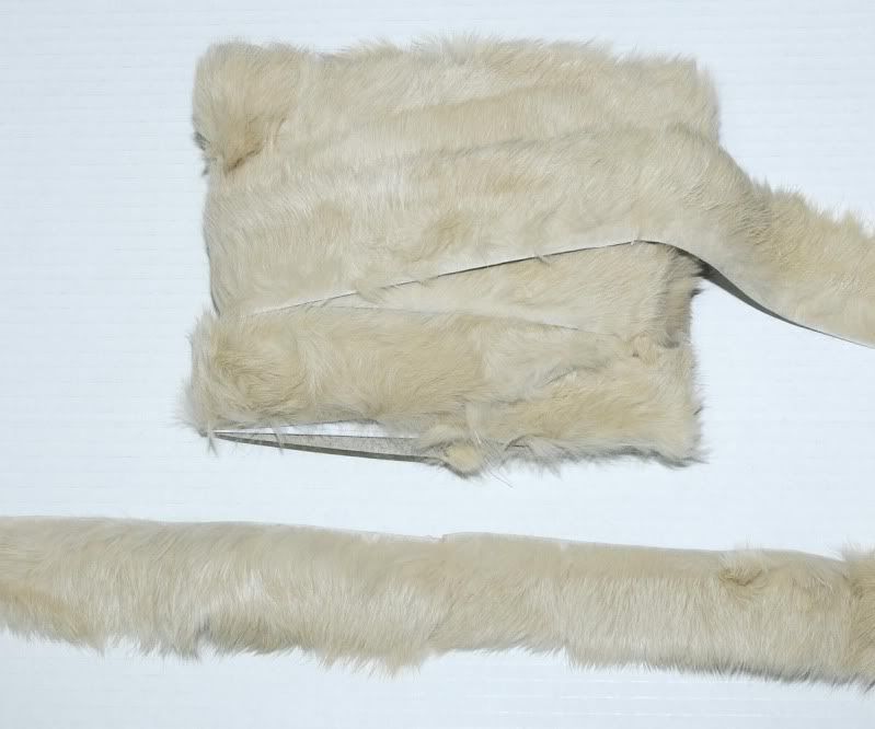 TAN RABBIT FUR TRIM 2.5 wide  