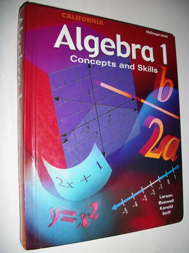 McDougal Littell Algebra 1 Mathematics Math 9th grade 9 (9780618163830 