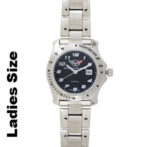 Ladies Corvette Calendar Watch Metal Band  