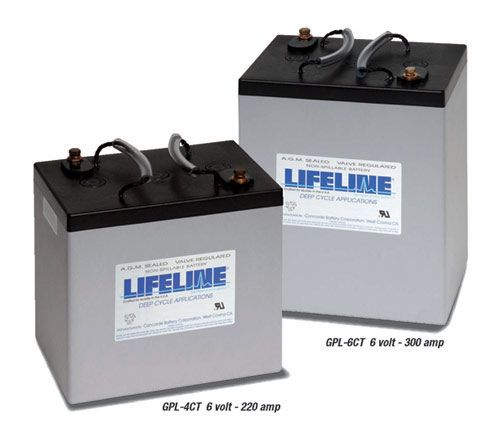 BATTERY LIFELINE GPL 6CT 6V DEEP CYCLE,300 AMP EACH  