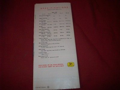 1960 John Deere FB B Fertilizer Grain Drill Brochure  