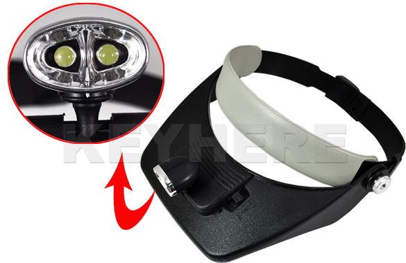 LED Head Light Headlamp With Magnifier Glass Flashlight  