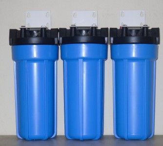 Premier TRIPLE WHOLE HOUSE WATER FILTERS SYSTEM 3/4 FPNT SEDIMENT 