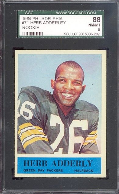 1964 Philadelphia #71 Herb Adderley Rookie HOF SGC 88  