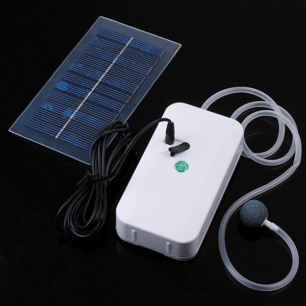   Solar Power Panel Oxygen Oxygenator Air Pump Aerator Pool Pond  