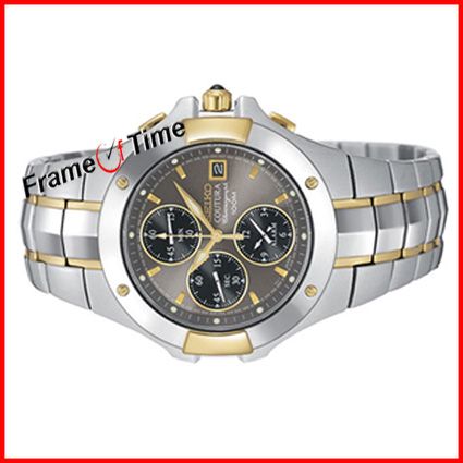 Seiko Mens Coutura Two Tone Gold & Steel Alarm Chronograph SNA548 