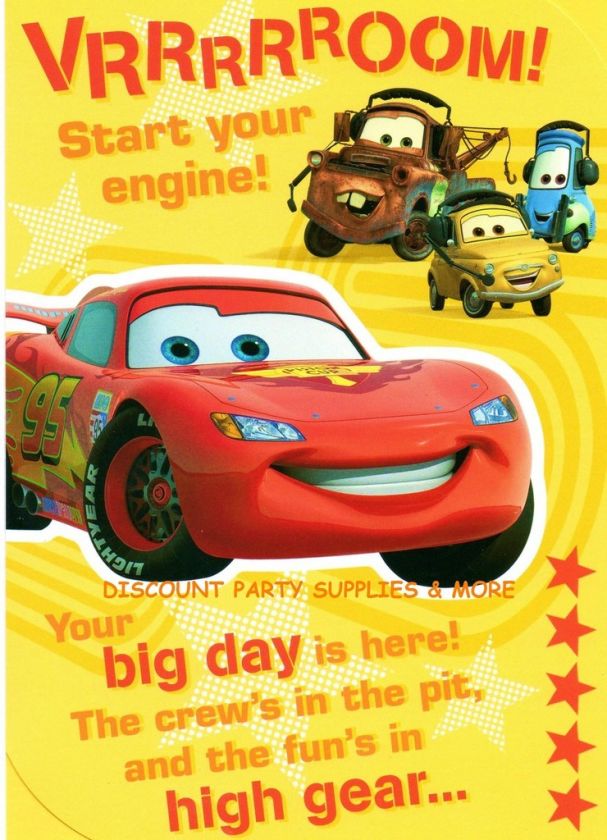 Disney Cars McQueen & Friends Birthday Greeting Card  