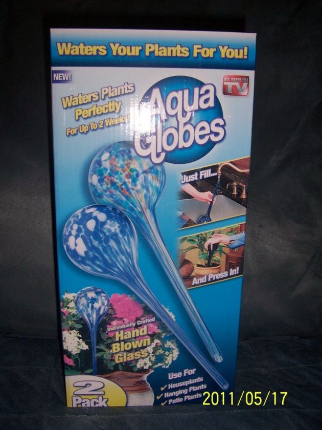 NIB AS SEEN ON TV 2 PACK AQUA GLOBES FOR FLOWERS  