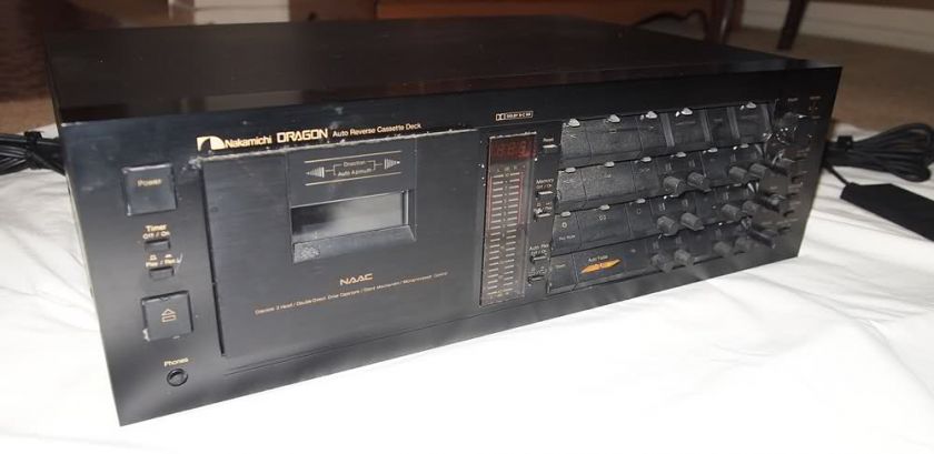 Nakamichi Dragon Auto Reverse Cassette Deck w/ Remote & Monster Cables 