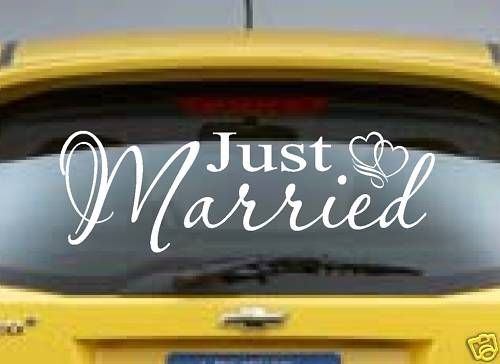 Vinyl Auto Stickers Decal Wedding Decor Just Married  