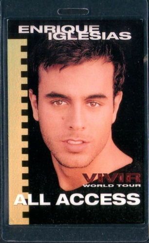 ENRIQUE IGLESIAS backstage pass tour Laminate AA VIVIR  