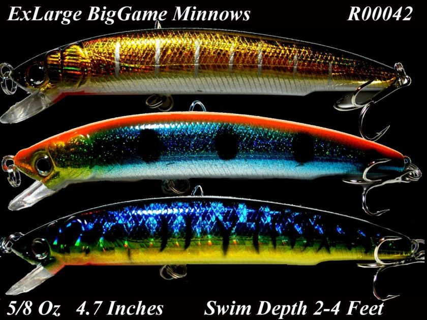 R00042 3x EXTRA Large Bass Tackle Box Fishing Lures  