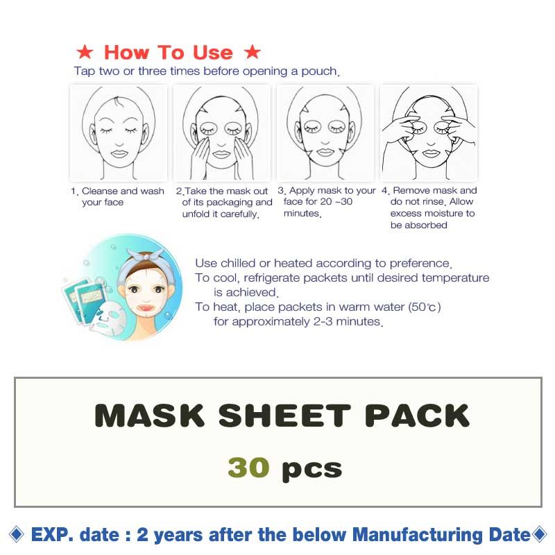 30 Sheets Korean Beauty Facel Mask Sheet Pack Facial Skin Care 