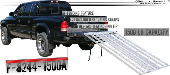 ALUMINUM ATV QUAD LAWN MOWER BI FOLD RAMP 82x44 BIFOLD (F 8244 1500A 