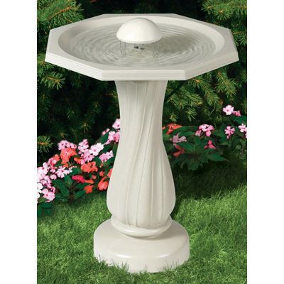 BIRD BATH WITH WATER WIGGLER & PEDESTAL BIRDBATH ALLIED  