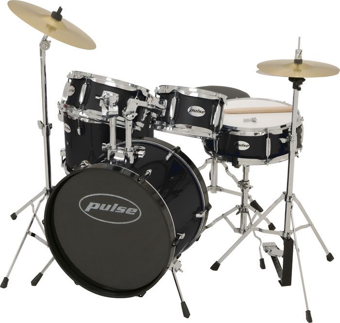 Pulse 5 piece Junior Drum Set Black  