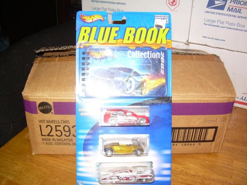 Hot Wheels 2002 Blue Book exclusive 3 car set 1/64 NEW diecast  