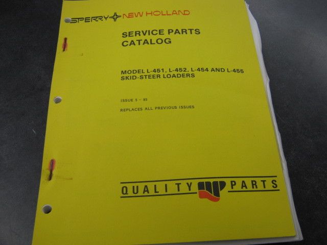 NEW HOLLAND SKID STEER LOADER SERVICE PARTS CATALOG  